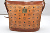 Authentic MCM Vintage Visetos Leather Shoulder Cross Body Bag Purse Brown 3488K