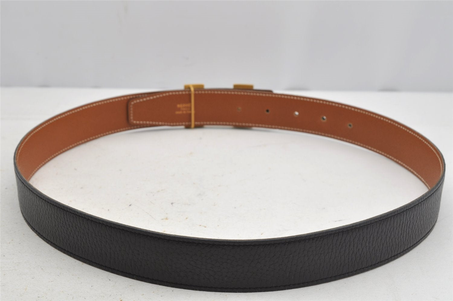 Authentic HERMES Constance Leather Belt Size 85cm 33.5