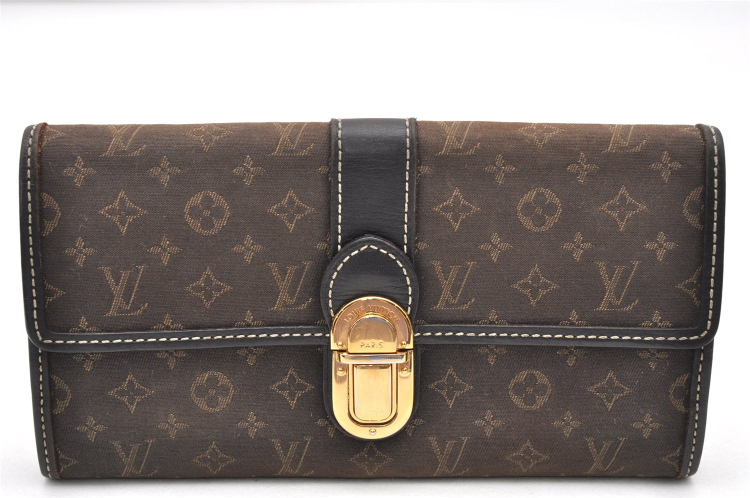 Auth Louis Vuitton Monogram Idylle Portefeuille Sarah Wallet M63006 Brown 3490K