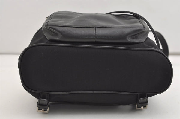 Authentic GUCCI Vintage Jackie Backpack Purse Nylon Leather 0030245 Black 3491J