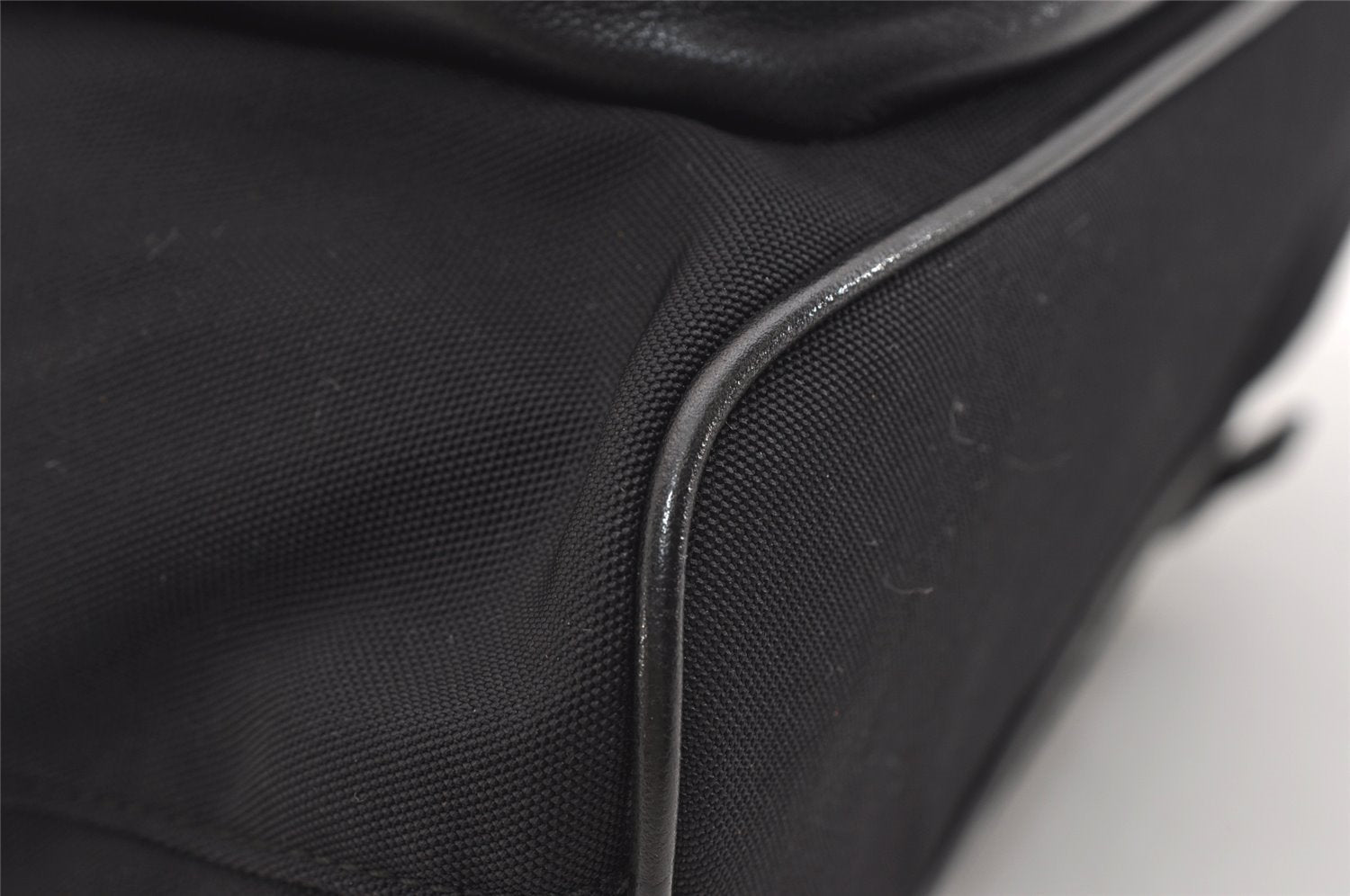 Authentic GUCCI Vintage Jackie Backpack Purse Nylon Leather 0030245 Black 3491J