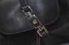 Authentic GUCCI Vintage Jackie Backpack Purse Nylon Leather 0030245 Black 3491J