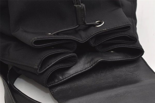 Authentic GUCCI Vintage Jackie Backpack Purse Nylon Leather 0030245 Black 3491J