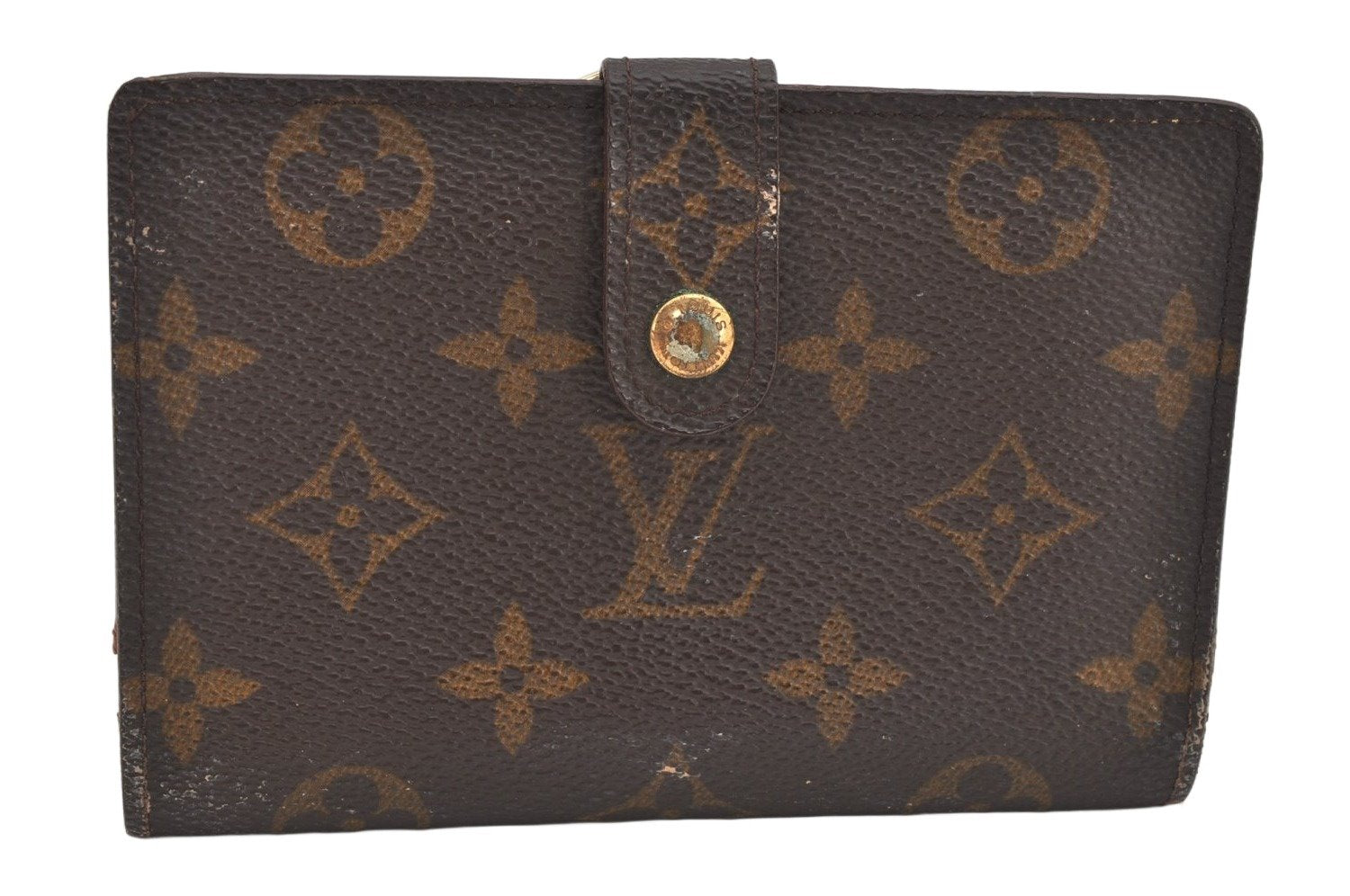 Auth Louis Vuitton Monogram Porte Monnaie Billets Viennois M61663 Wallet 3491K