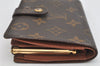 Auth Louis Vuitton Monogram Porte Monnaie Billets Viennois M61663 Wallet 3491K