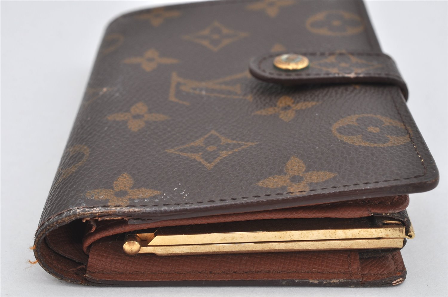 Auth Louis Vuitton Monogram Porte Monnaie Billets Viennois M61663 Wallet 3491K