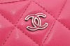 Authentic CHANEL Calf Skin Matelasse Long Wallet Purse CC Logo Pink 3492K