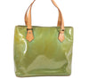 Authentic Louis Vuitton Vernis Houston Shoulder Bag Light Green M91005 LV 3493K