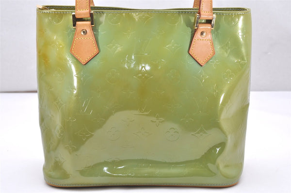 Authentic Louis Vuitton Vernis Houston Shoulder Bag Light Green M91005 LV 3493K