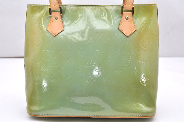 Authentic Louis Vuitton Vernis Houston Shoulder Bag Light Green M91005 LV 3493K