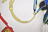 Authentic HERMES Carre 90 Scarf "SPRINGS" Silk White 3494J