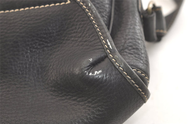 Authentic GUCCI Vintage Shoulder Cross Body Bag Purse Leather Black 3494K