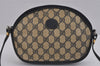 Authentic GUCCI Shoulder Cross Body Bag Purse GG PVC Leather Navy Blue 3495J