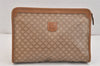 Authentic CELINE Macadam Blason Pattern Clutch Hand Bag PVC Leather Brown 3495K