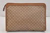 Authentic CELINE Macadam Blason Pattern Clutch Hand Bag PVC Leather Brown 3495K