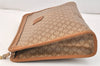 Authentic CELINE Macadam Blason Pattern Clutch Hand Bag PVC Leather Brown 3495K