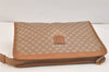Authentic CELINE Macadam Blason Pattern Clutch Hand Bag PVC Leather Brown 3495K