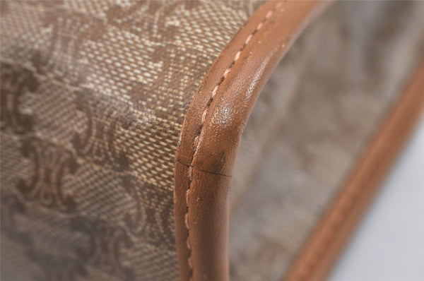 Authentic CELINE Macadam Blason Pattern Clutch Hand Bag PVC Leather Brown 3495K