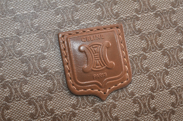 Authentic CELINE Macadam Blason Pattern Clutch Hand Bag PVC Leather Brown 3495K