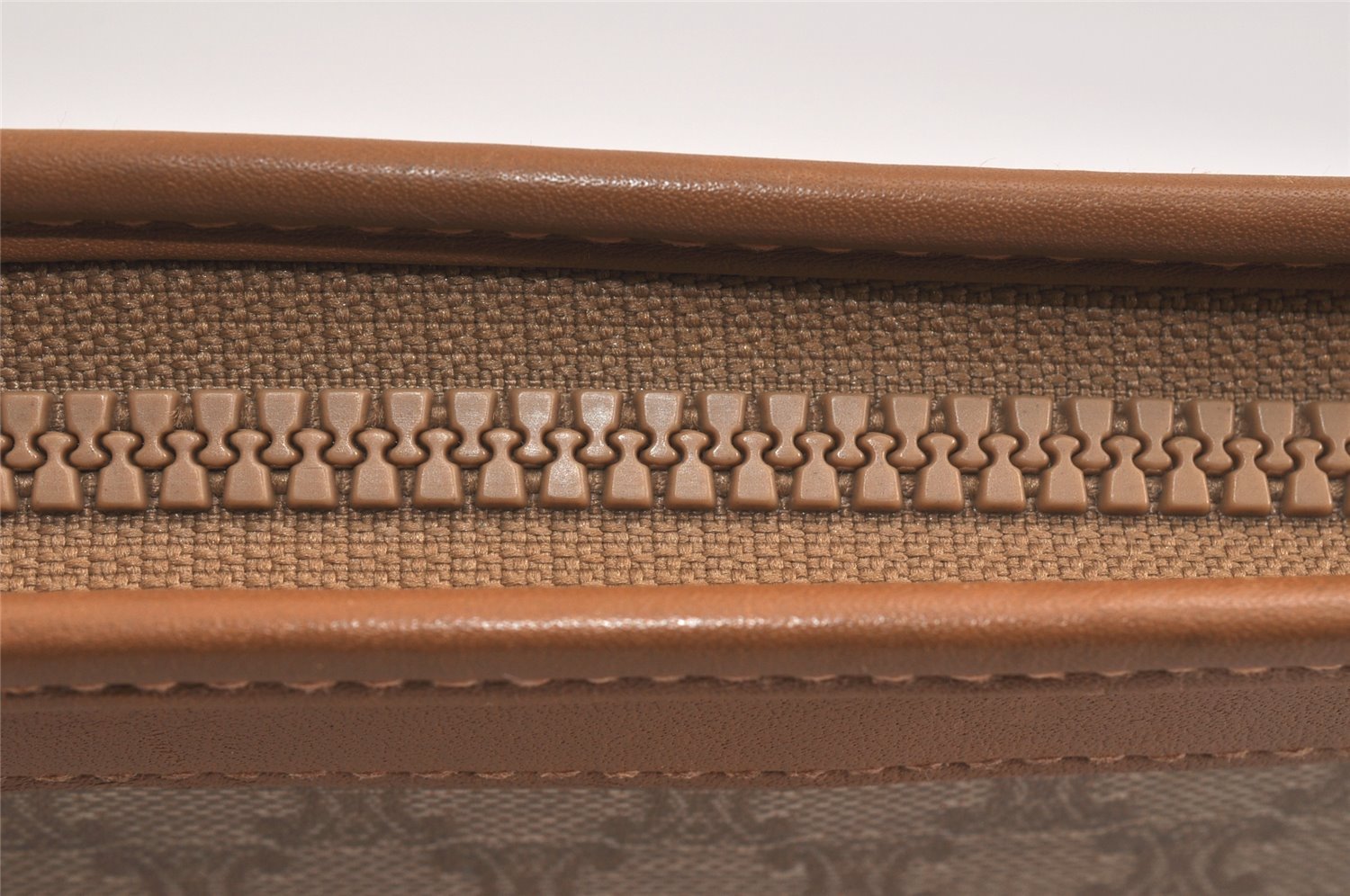Authentic CELINE Macadam Blason Pattern Clutch Hand Bag PVC Leather Brown 3495K