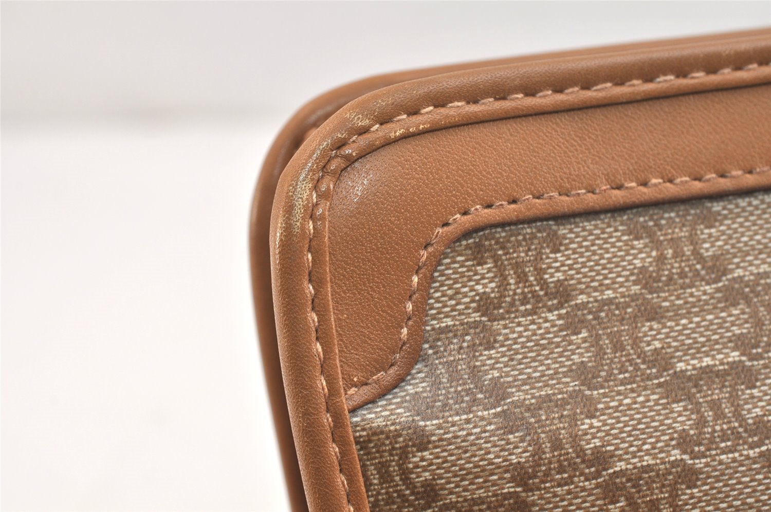 Authentic CELINE Macadam Blason Pattern Clutch Hand Bag PVC Leather Brown 3495K