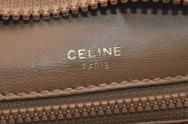 Authentic CELINE Macadam Blason Pattern Clutch Hand Bag PVC Leather Brown 3495K