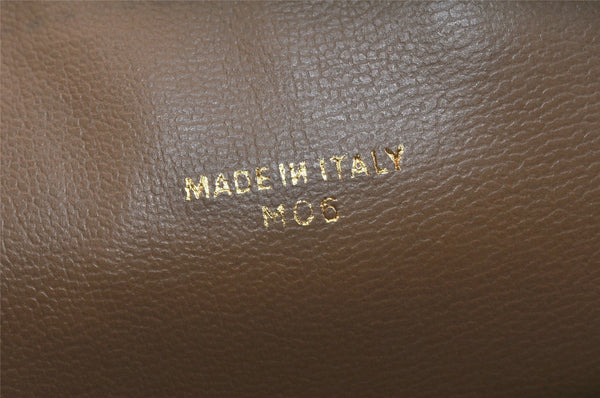 Authentic CELINE Macadam Blason Pattern Clutch Hand Bag PVC Leather Brown 3495K