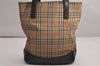 Authentic BURBERRY Nova Check Shoulder Tote Bag Canvas Leather Beige Brown 3496J