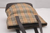 Authentic BURBERRY Nova Check Shoulder Tote Bag Canvas Leather Beige Brown 3496J