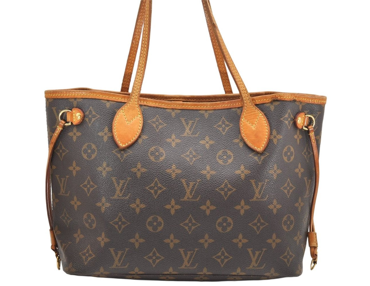 Authentic Louis Vuitton Monogram Neverfull PM Shoulder Tote Bag M40155 LV 3497K