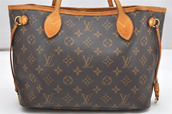 Authentic Louis Vuitton Monogram Neverfull PM Shoulder Tote Bag M40155 LV 3497K