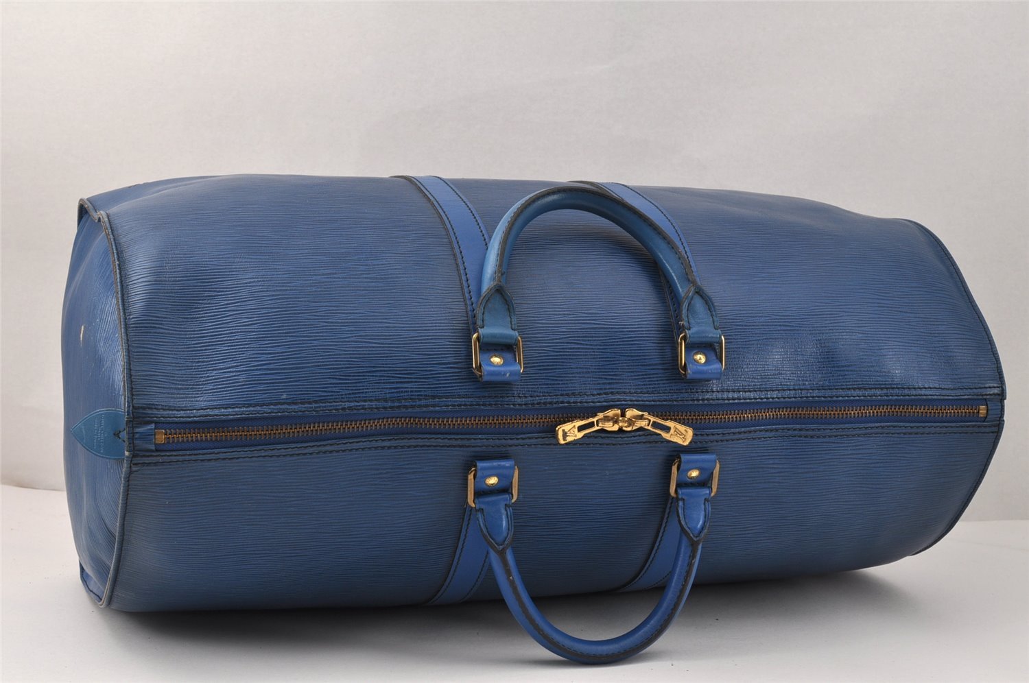 Authentic Louis Vuitton Epi Keepall 55 Boston Travel Bag Blue M42955 LV 3499K