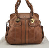 Authentic Chloe Vintage Eloise Shoulder Tote Bag Leather Brown 3501J