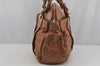 Authentic Chloe Vintage Eloise Shoulder Tote Bag Leather Brown 3501J