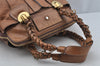 Authentic Chloe Vintage Eloise Shoulder Tote Bag Leather Brown 3501J