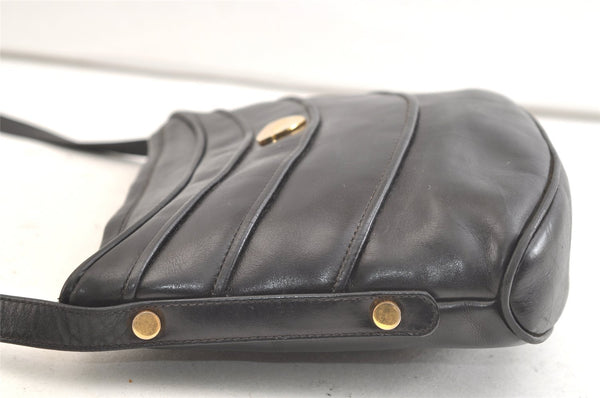 Authentic GUCCI Vintage Shoulder Cross Body Bag Purse Leather Black Junk 3502K