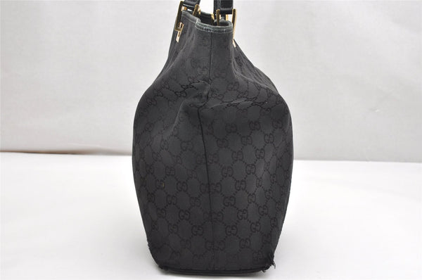 Authentic GUCCI Vintage Shoulder Tote Bag GG Canvas Leather 0021098 Black 3503K