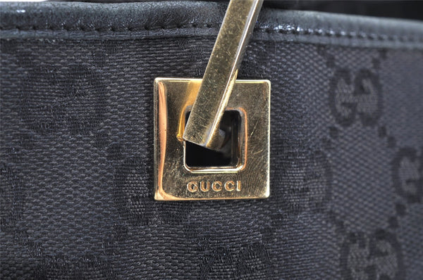 Authentic GUCCI Vintage Shoulder Tote Bag GG Canvas Leather 0021098 Black 3503K