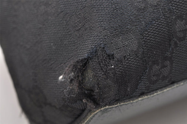 Authentic GUCCI Vintage Shoulder Tote Bag GG Canvas Leather 0021098 Black 3503K