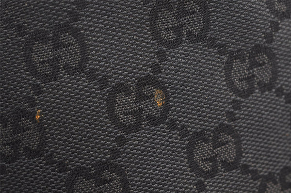 Authentic GUCCI Vintage Shoulder Tote Bag GG Canvas Leather 0021098 Black 3503K