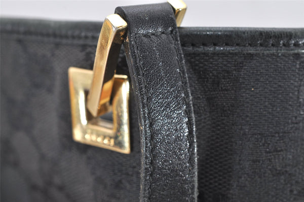 Authentic GUCCI Vintage Shoulder Tote Bag GG Canvas Leather 0021098 Black 3503K