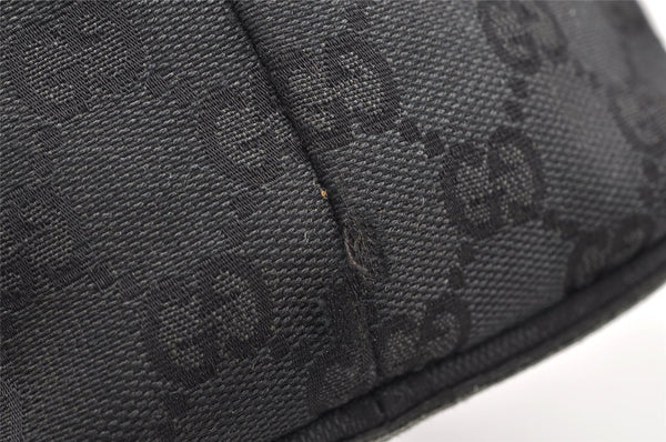 Authentic GUCCI Vintage Shoulder Tote Bag GG Canvas Leather 0021098 Black 3503K