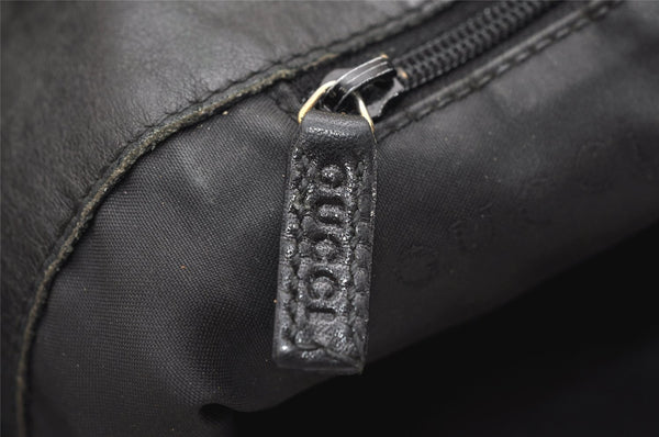Authentic GUCCI Vintage Shoulder Tote Bag GG Canvas Leather 0021098 Black 3503K