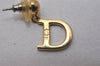 Authentic Christian Dior Vintage Earrings Gold Tone CD 3504I