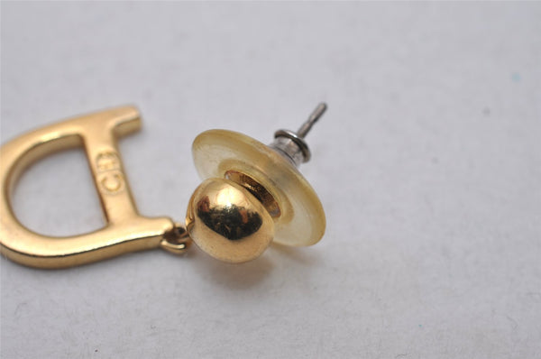 Authentic Christian Dior Vintage Earrings Gold Tone CD 3504I