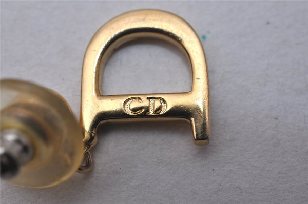 Authentic Christian Dior Vintage Earrings Gold Tone CD 3504I
