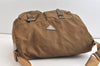 Authentic PRADA Nylon Tessuto Leather Shoulder Cross Body Bag Brown 3504K