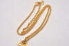 Authentic Christian Dior Gold Tone Chain Pendant Necklace CD 3505I