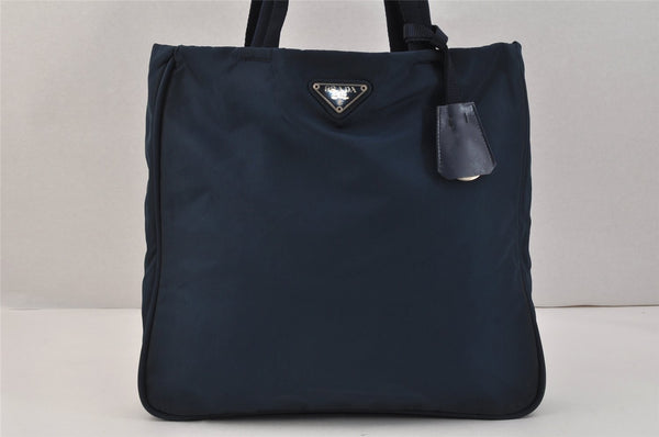 Authentic PRADA Nylon Tessuto Vintage Shoulder Hand Bag Navy Blue 3505K