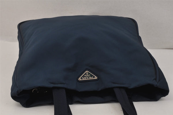 Authentic PRADA Nylon Tessuto Vintage Shoulder Hand Bag Navy Blue 3505K